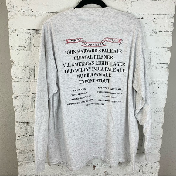 Vintage 90s Cotton John Harvard’s Brewery Cambridge Massachusetts Long Sleeve XL - Picture 6 of 8